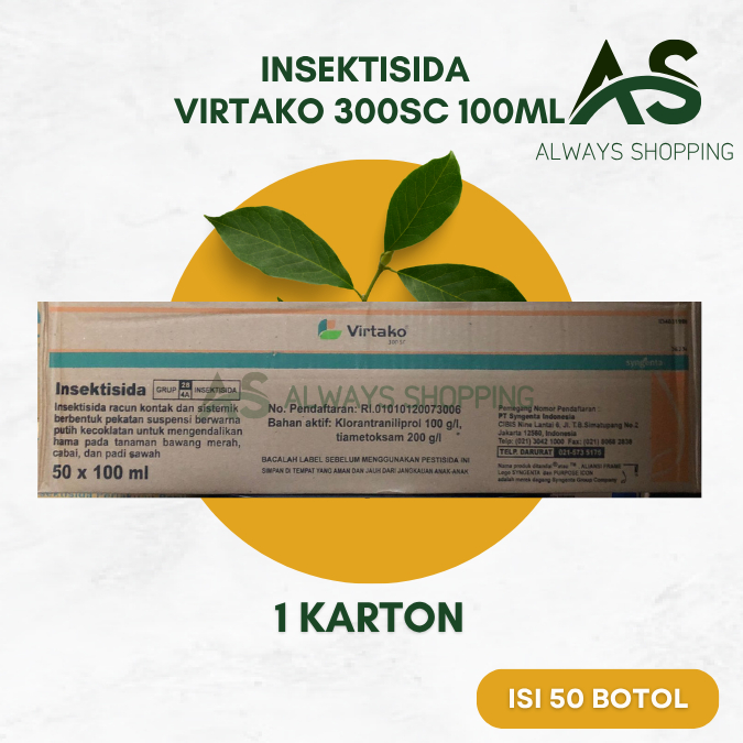 [A1] 1 Karton Insektisida Virtako 300 SC Kemasan 100ml Isi 50 Botol Untuk Mengendalikan Hama Tanaman