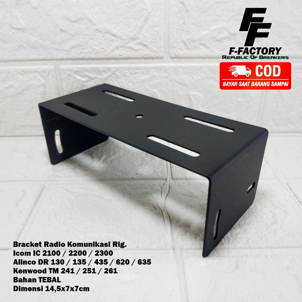 Breket Bracket Radio Rig Icom IC 2100 / 2200 / 2300  Alinco DR 130 / 135 / 435 / 620 / 635  Kenwood 