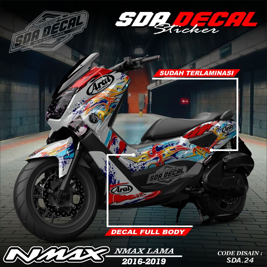 DECAL NMAX LAMA 2016 - 2019 - STIKER FULL BLOK NMAX 2016-2019 - STIKER NMAX FULL BODY SDA.024
