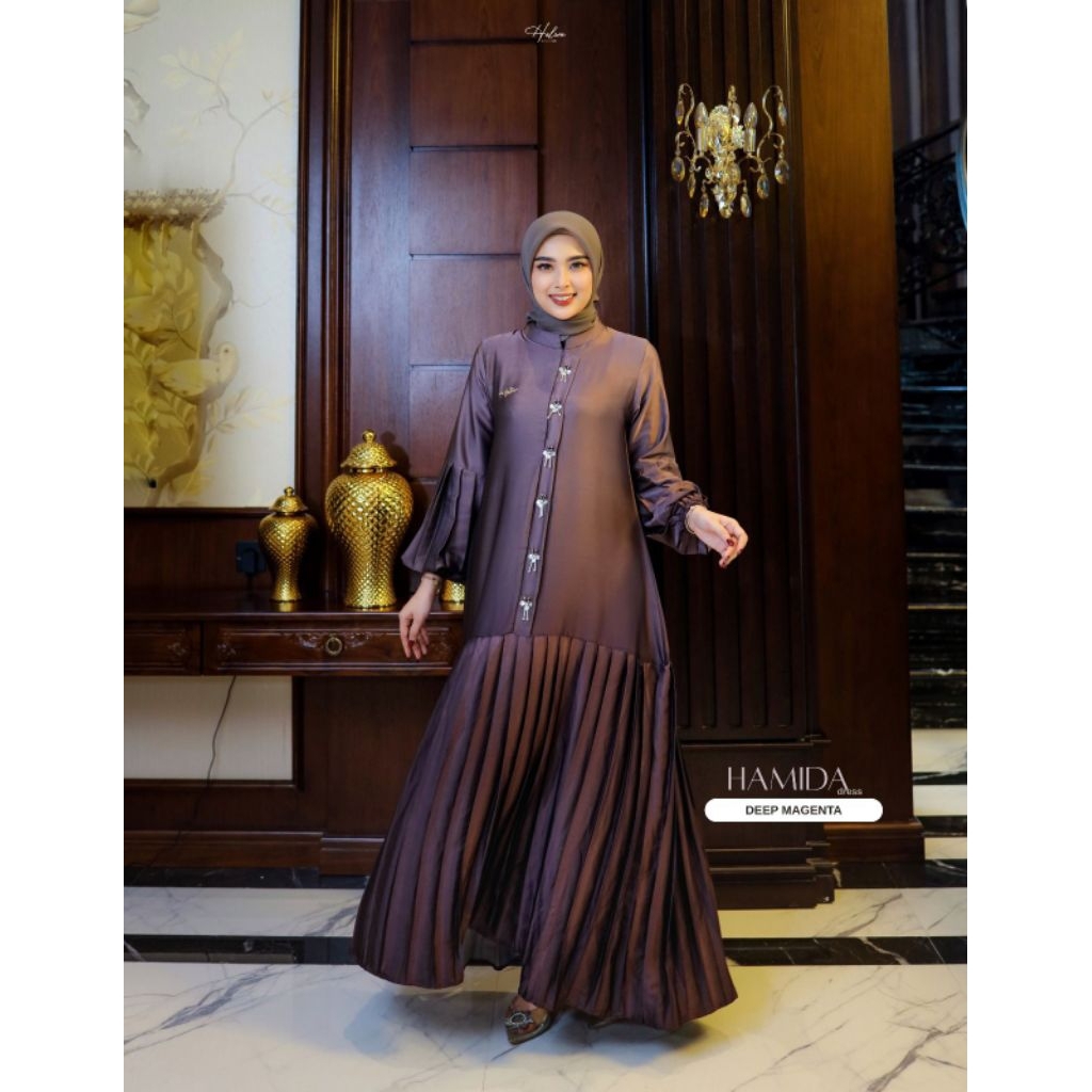 HAMIDA DRESS BY HALWA/DRESS KEKINAN/ DRESS MUSLIMAH/DRESS KONDANGAN/