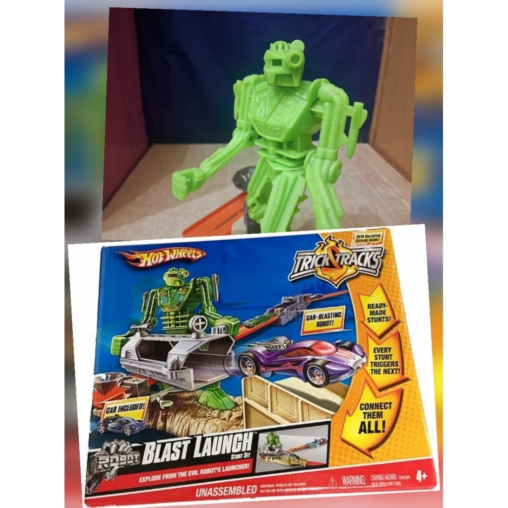 Part Track Hot Wheels Trick Tracks Tahun 2009 Blast Launch Robot Hot Wheels Hijau Part Track Junk Ma
