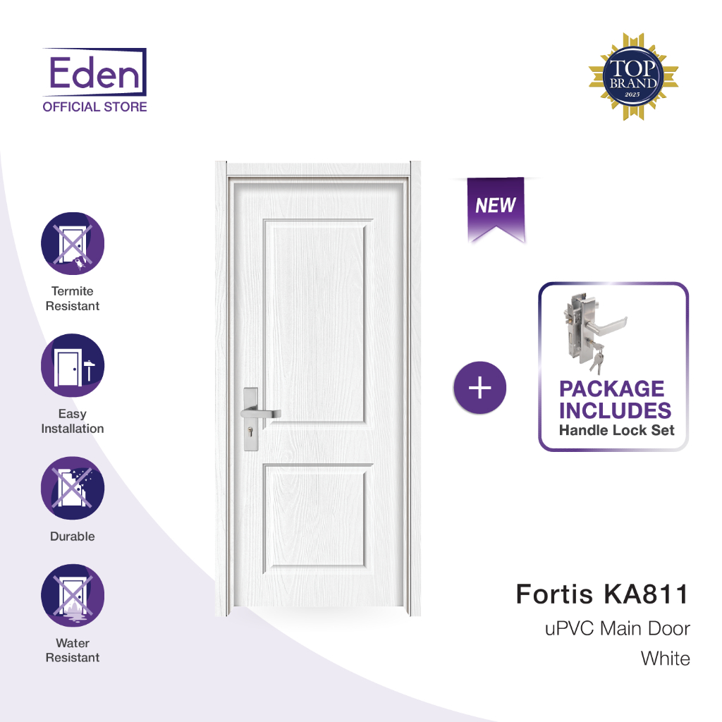 Pintu UPVC Eden Fortis + Packing Kayu