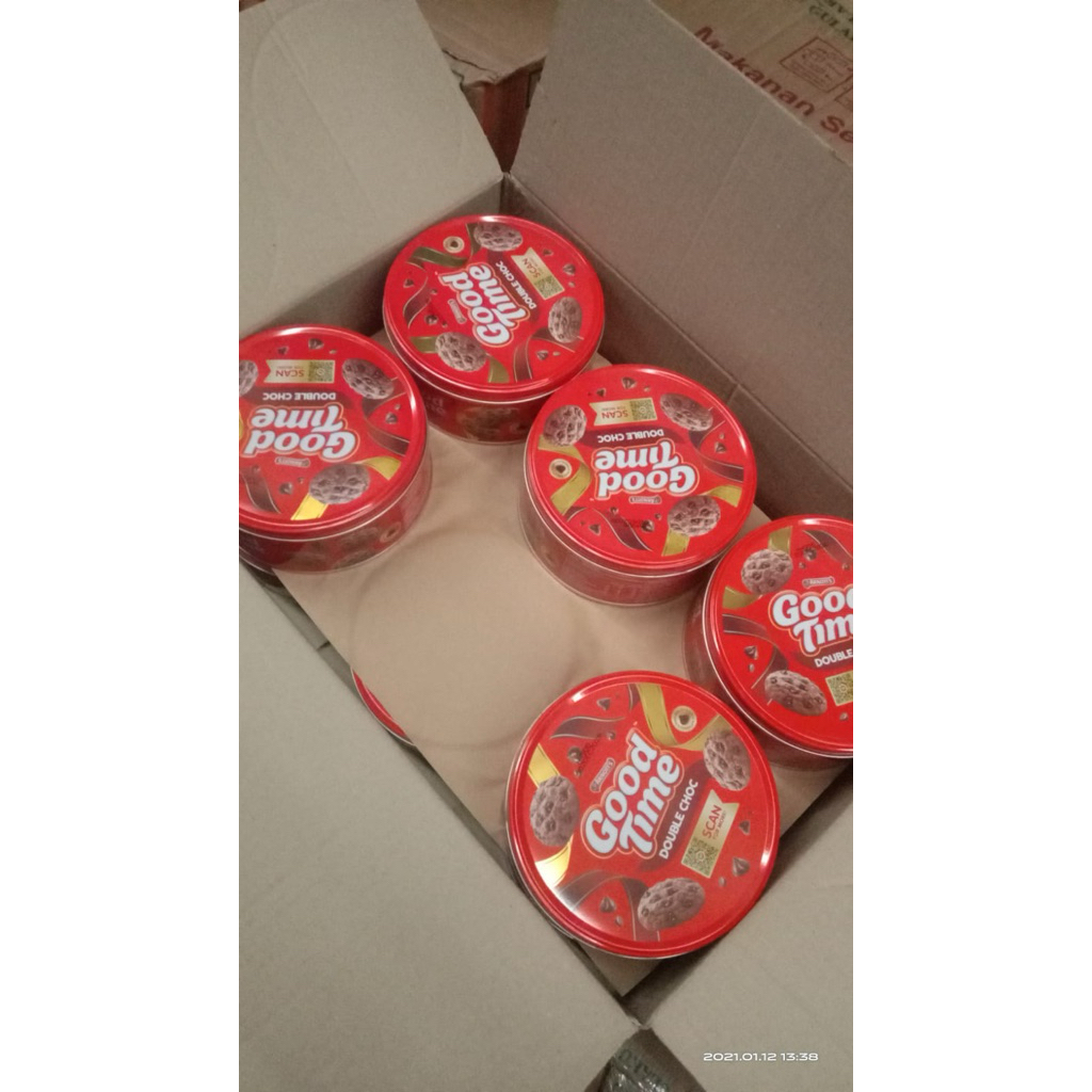 Biskuit Kaleng Good Time 277 gram - Double Choco, Kerenyahan Coklat untuk Camilan Lebaran