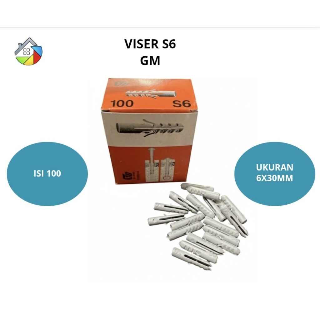 GM Angkur / Pengunci Sekrup Dinding Ukuran S6 / Viser S6