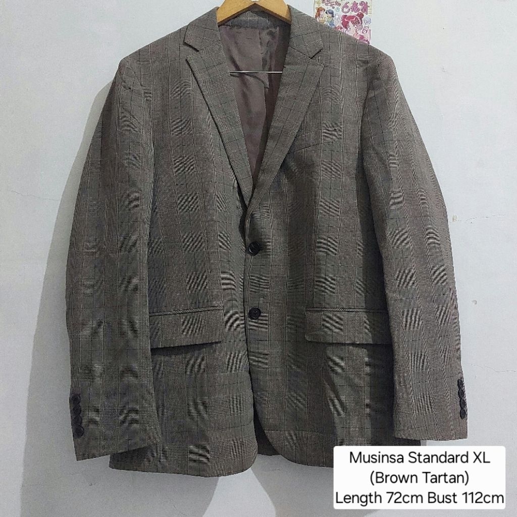 Blazer Musinsa Standard Brown Tartan