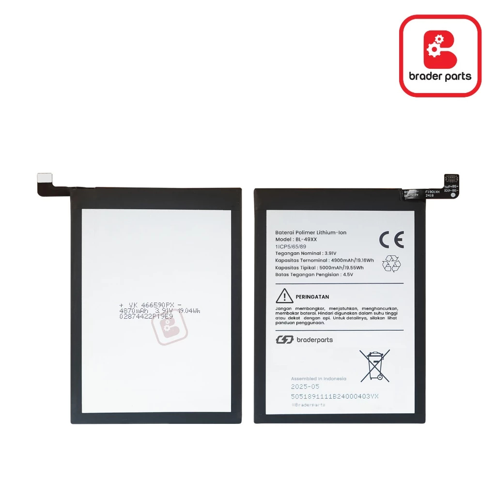 BP Batre BraderParts Infinix GT 20 Pro X6871 | Note 40 X6853 | Note 40 Pro X6851 | BL-49XX BL 49XX B
