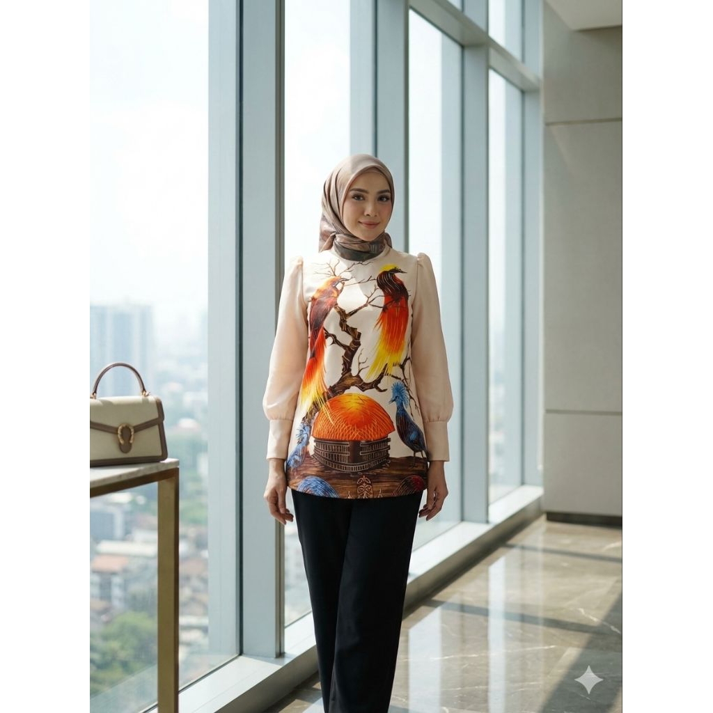 TENUN_GAYA Blouse batik wanita modern atasan batik wanita kerja blouse batik wanita kekinian batik P