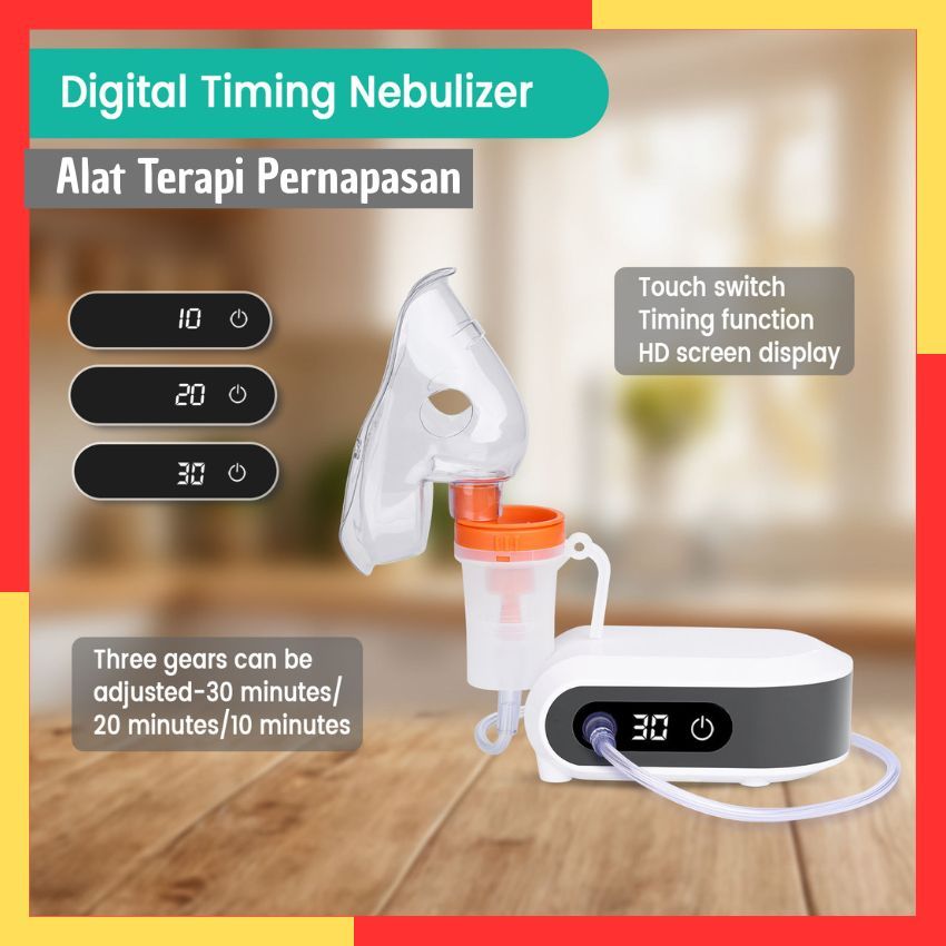 Alat Nebulizer Uap Pernafasan Sesak Nafas Asma Dewasa Anak Inhaler Atomizer Portable Lengkap
