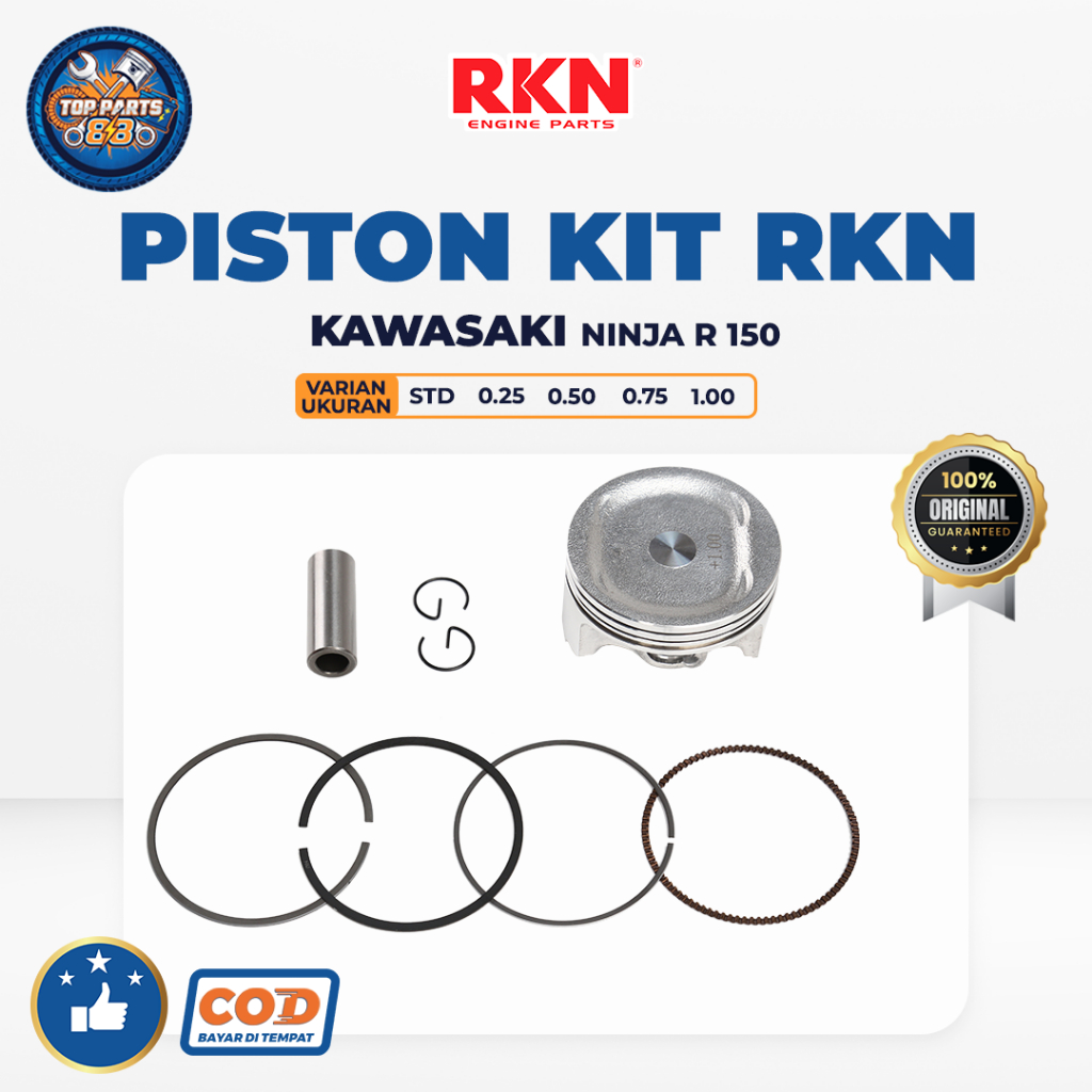 RKN Piston Seher Kit Motor Kawasaki Ninja R 150 STD Oversize 0.25/0.5/0.75/1.0 ASLI & Original
