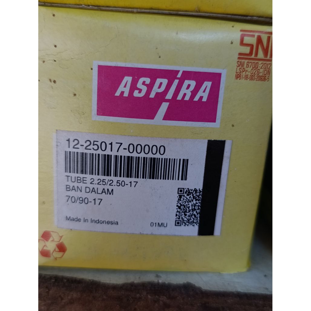 Ban Dalam Aspira 70/90-17