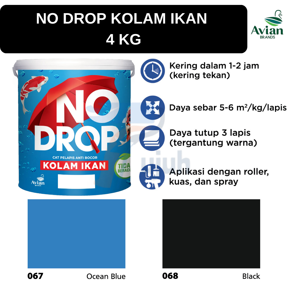 NO DROP KOLAM IKAN (4KG) | 1 Komponen Warna Hitam dan Biru