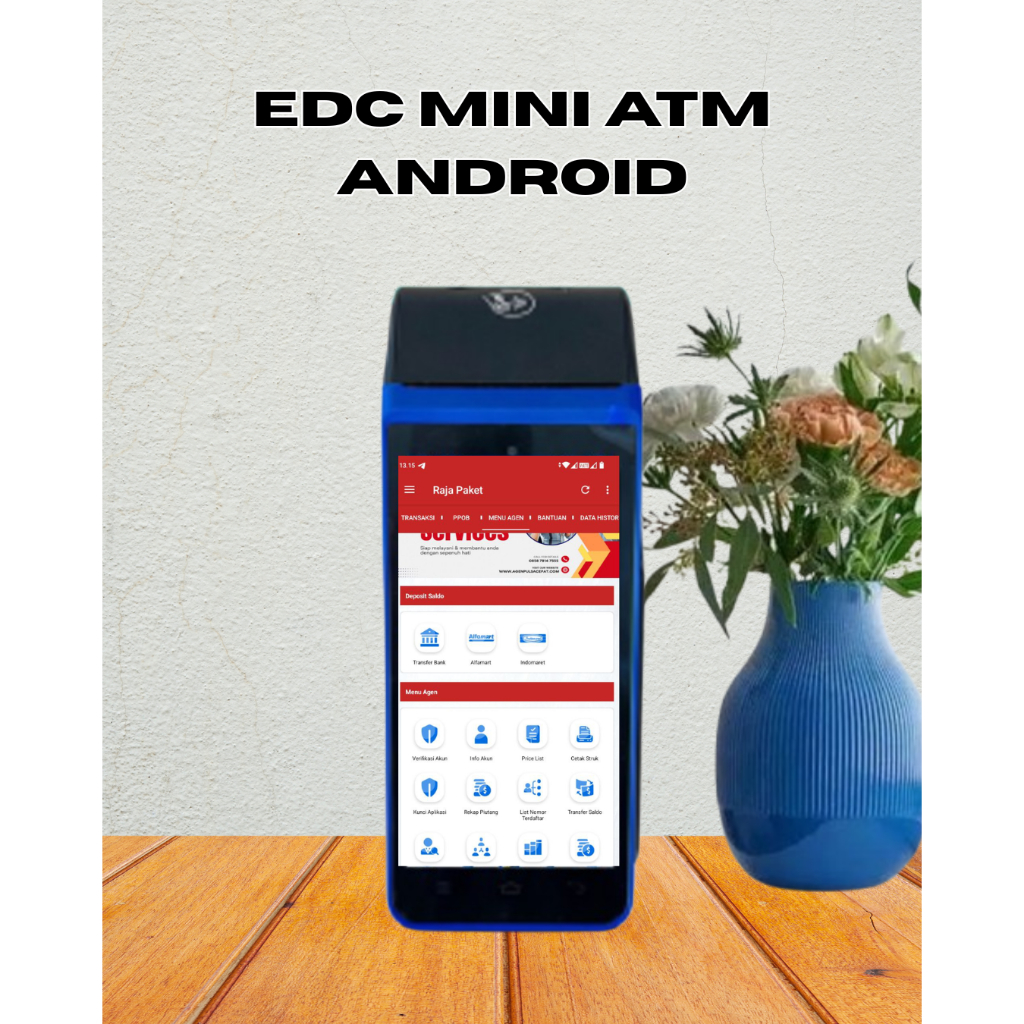 EDC Mini ATM Android Raja Paket – Tarik Tunai, Transfer & Pembayaran Digital, Tanpa Target Bulanan
