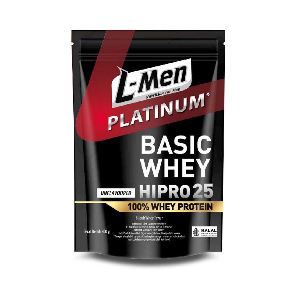 L-Men Platinum Susu Tinggi Protein Unflavoured  800gr - Whey Protein 800 gr - High Calcium - Kemasan
