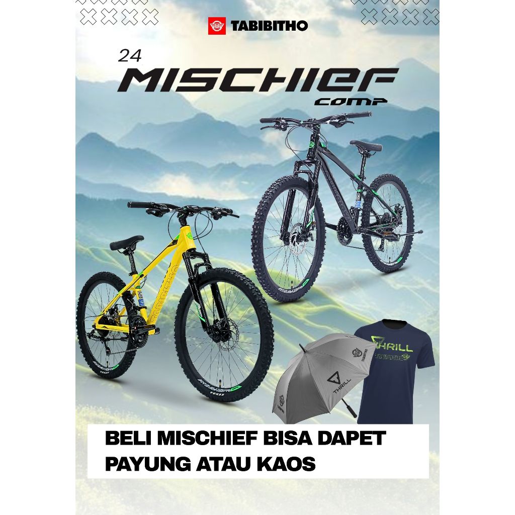 SEPEDA GUNUNG 24 MTB TABIBITHO MISCHIEF COMP - FRAME ALLOY