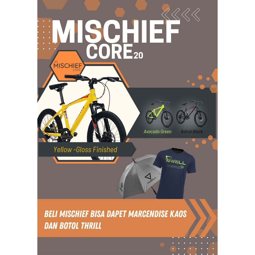 SEPEDA GUNUNG 20 MTB TABIBITHO MISCHIEF CORE - FRAME HI TEN STEEL