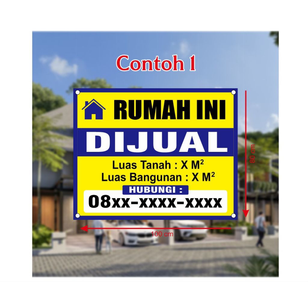 SPANDUK RUMAH DIJUAL / RUMAH DISEWAKAN / RUMAH DIKONTRAKKAN