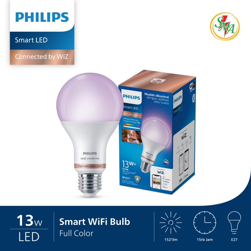 Lampu Bohlam Philips Smart 13W13 Watt LED With Bluetooth - RGB Color