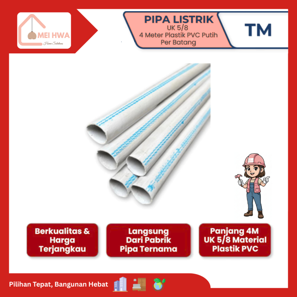 PIPA LISTRIK 5/8 TM PUTIH PANJANG 4 METER