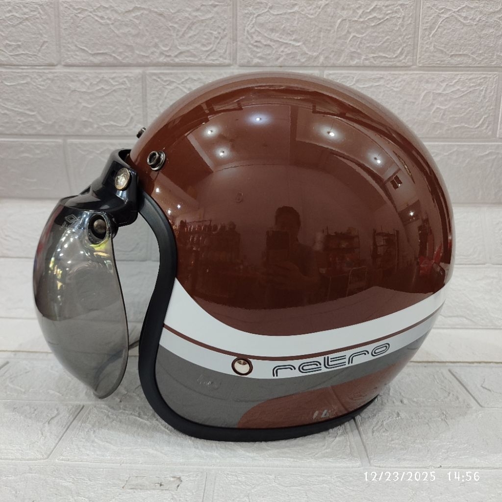 Helm Bogo Retro ASCA Bubble Free Kaca Cembung