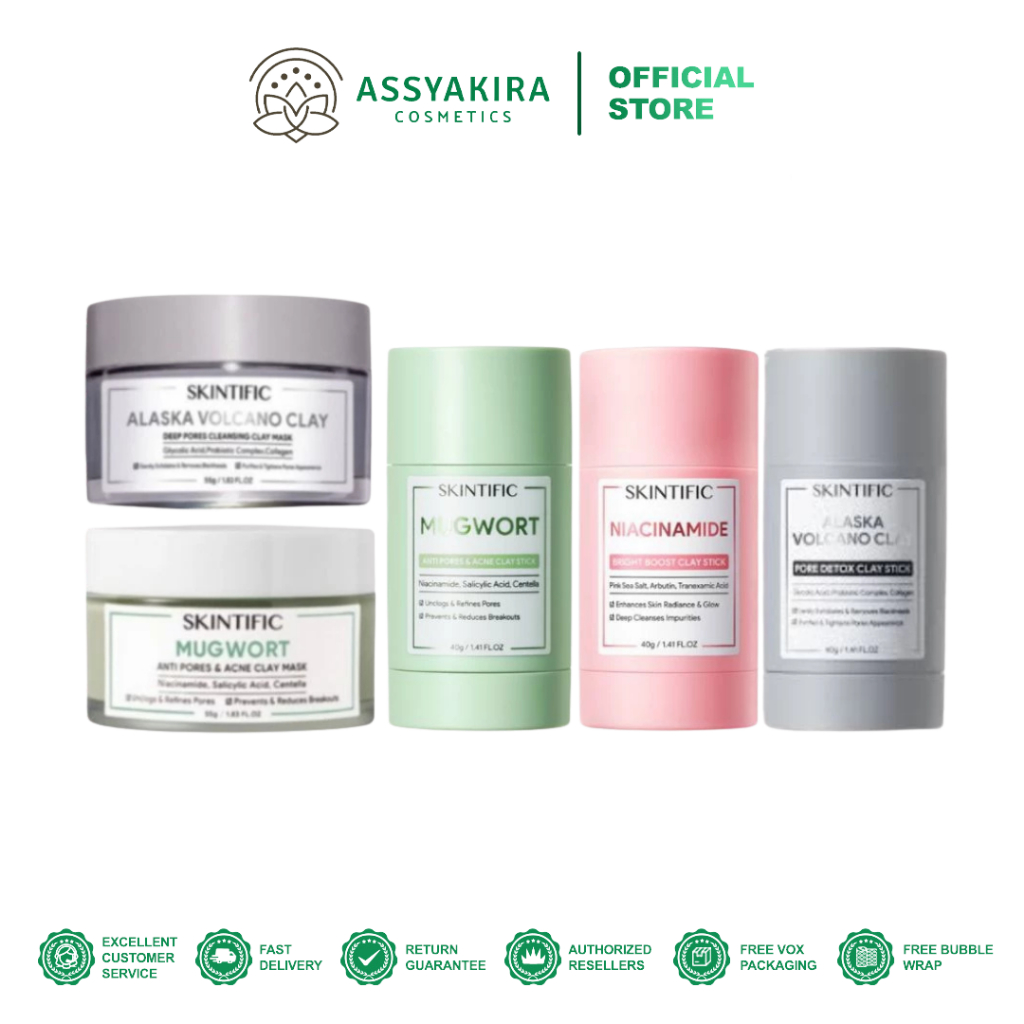 SKINTIFIC Clay Mask | SKINTIFIC Clay Mask Stick Series | Niacinamide Mask | Mugwort Mask | Volcano M