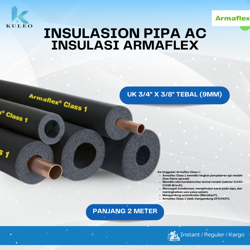Armaflex 3/4inci - Insulasi Pipa AC 3/4" x 3/8" - Armaflex Batang 3/4inch x 3/8inch - Pembungkus pip