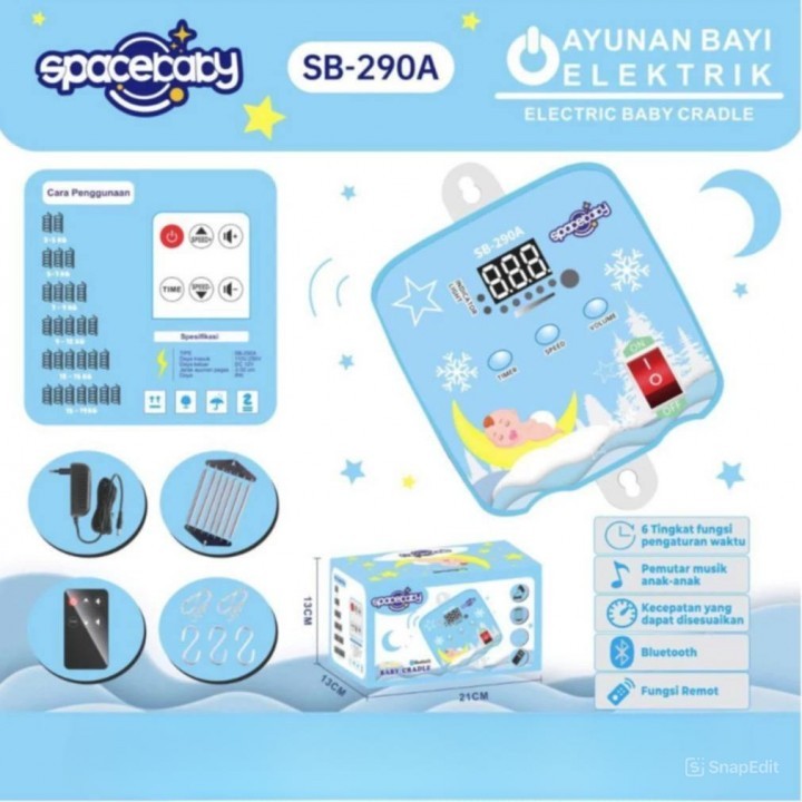 SPACE BABY Ayunan Bayi Elektrik / Electric Baby Cradle