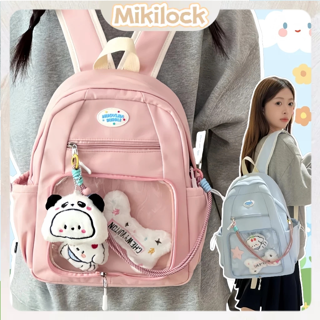 Tas Sekolah Lucu Tas Pelajar Tas Ransel Sekolah Anak Perempuan Kapasitas Besar Backpack Transparan W