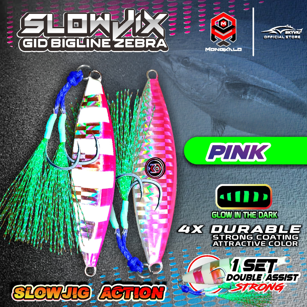 Mongkalo Slowjix Garis-Besar GID-Zebra noMotif Fluorescent 60 Pink