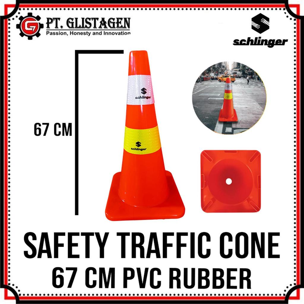 Schlinger Safety Cone Traffic Cone 67 Cm Kerucut Lalu Lintas Krucut Pembatas Jalan Pembatas Area Par