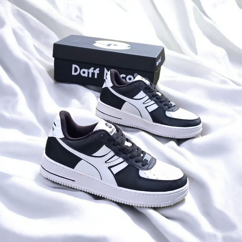 Sepatu Kasual Daff N Co Mentality Series - Black White Panda - Sepatu Keren Pria Wanita - Sneakers U