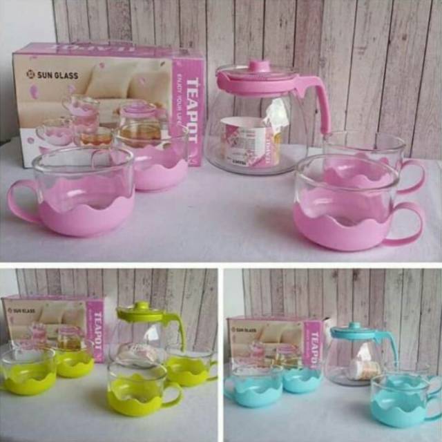 SET TEAPOT KACA / TEAPOT SET PASTEL