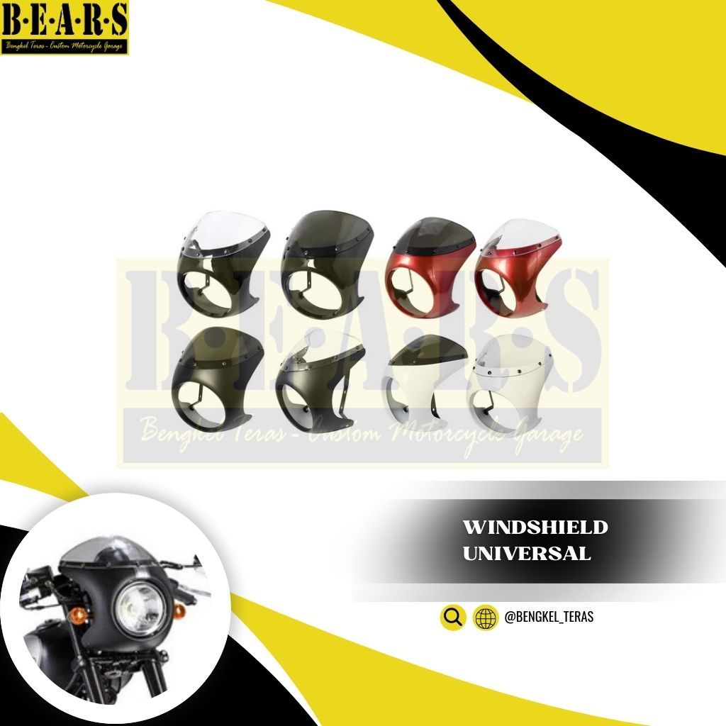 Windshield Cafe Racer - Batok lampu 7 Inch