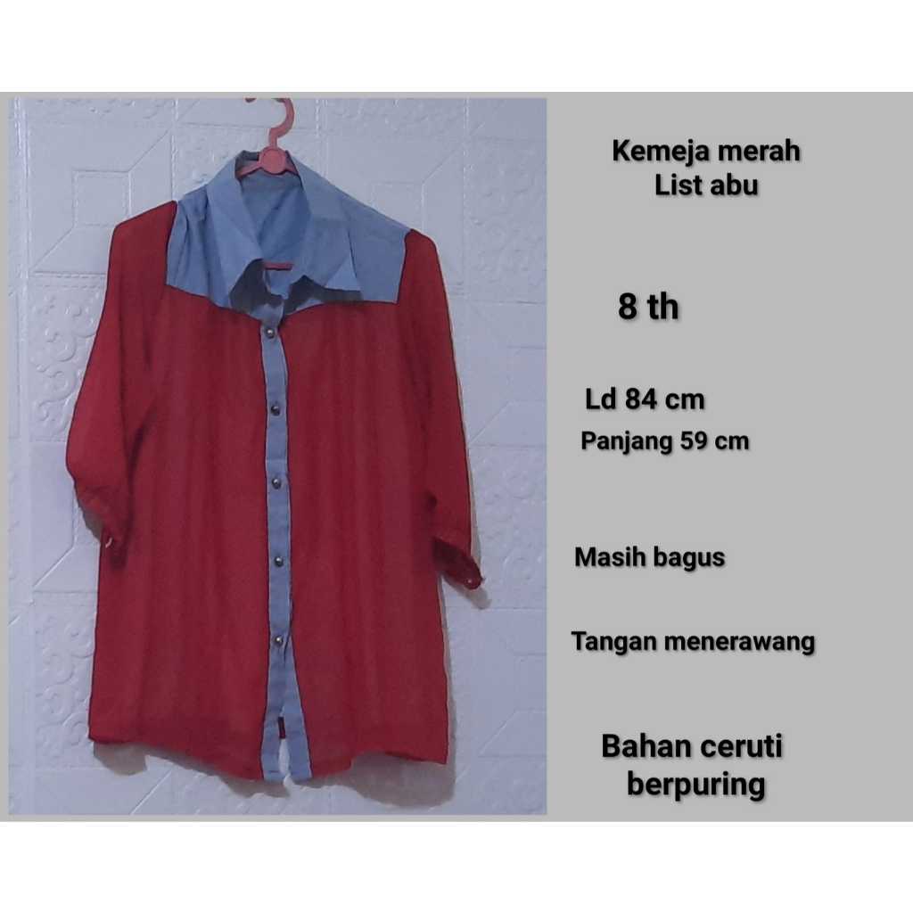 Baju kemeja anak perempuan 8 tahun prelove atasan murah meriah