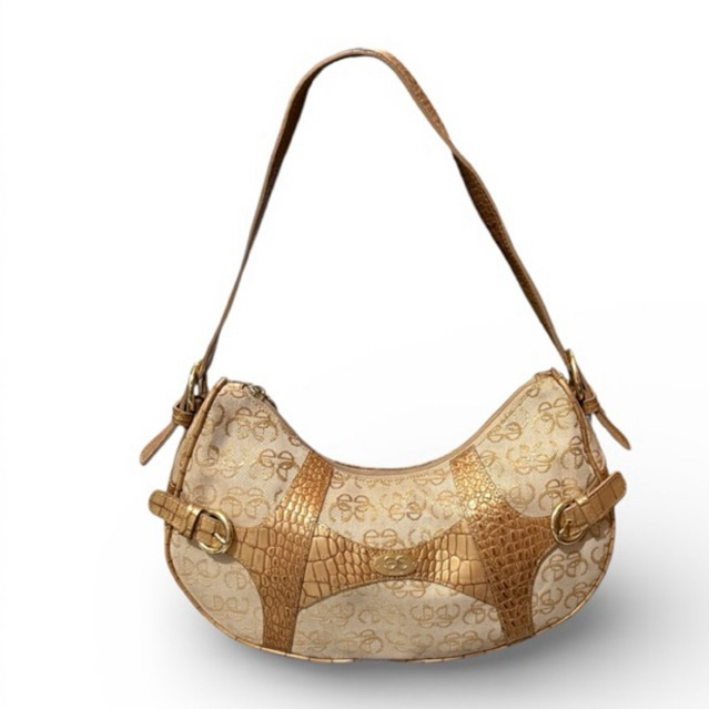 Tas Hobo Elegance Kulit Asli mix Kanvas