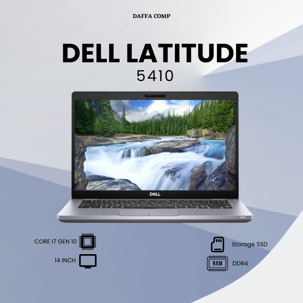 Laptop Second Dell Latitude 5410 Intel Core i7 Gen 10 Ram 16gb SSD 512gb Murah Bergaransi