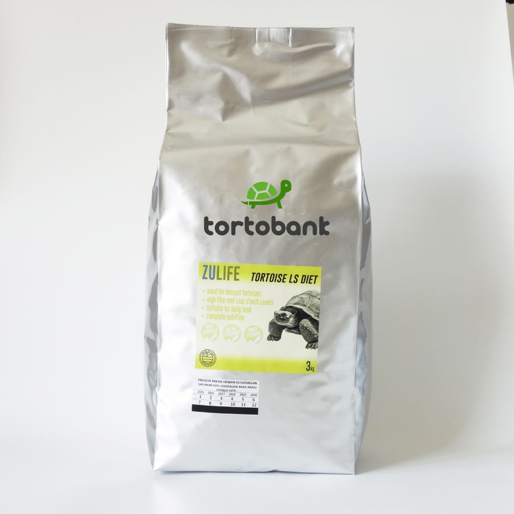 ZULIFE TORTOISE LS DIET 3 KG - PELET KURA DARAT LS DIET TORTOISE FOOD - MAKANAN KURA DARAT SULCATA A