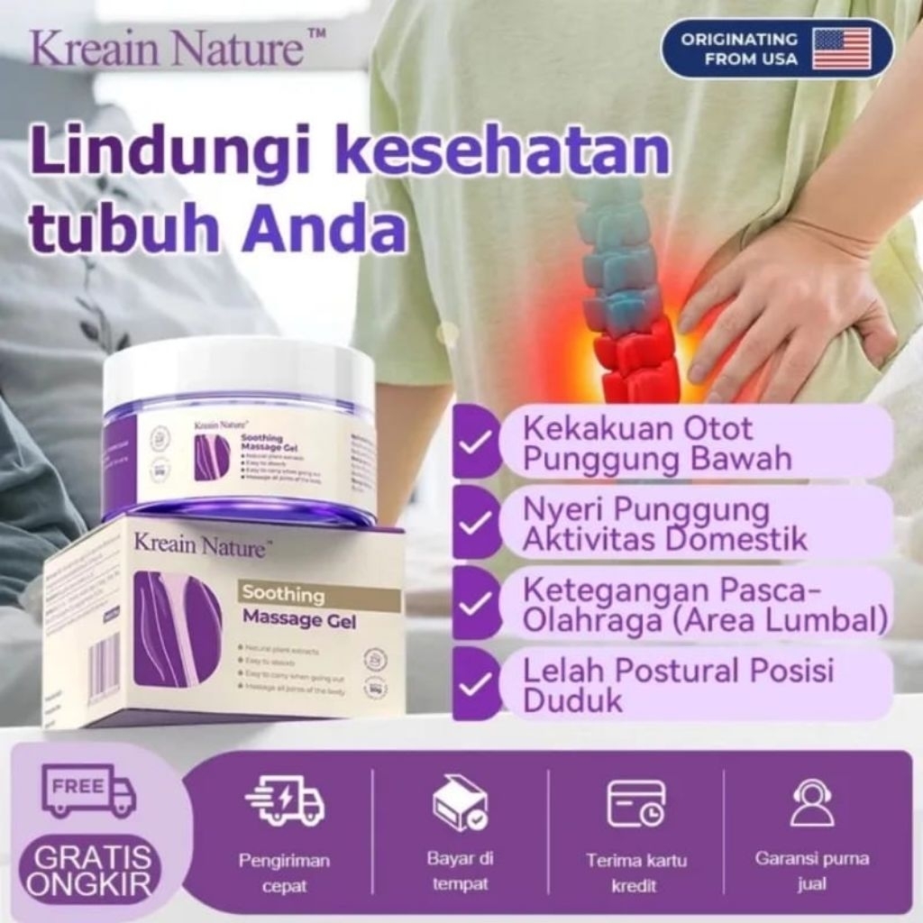 Kreain Nature Shooting Gel Cream Dengan Ramuan lembut Dan Nyaman Saat Di Gunakan Berhari-Hari Dapata