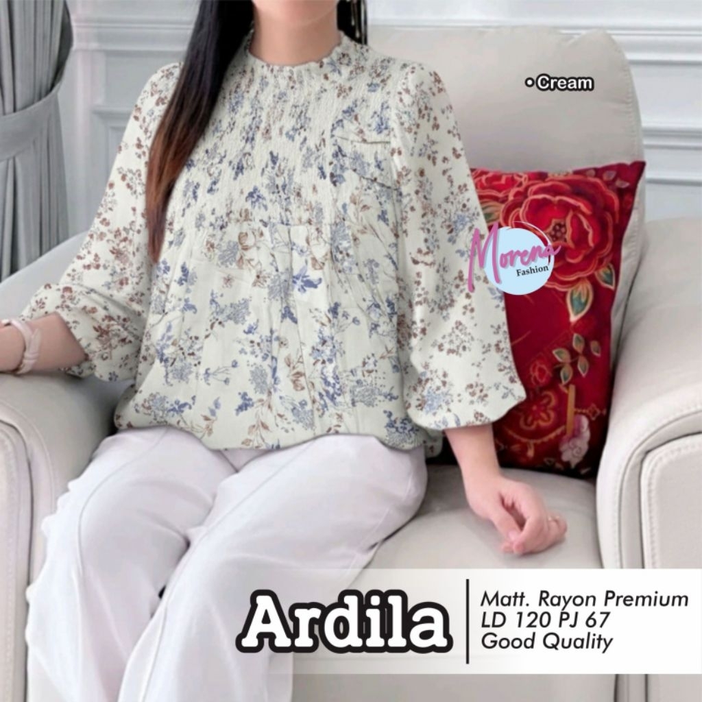 Ardila Blouse Rayon Premium Motif Bunga - Atasan Wanita LD 120 Jumbo Busui Friendly - Blouse Korean 