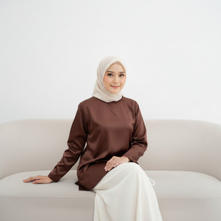 Delova Wardrobe - INNER SATIN Premium Outfit Atasan Wanita Baju Pakaian Wanita Viral Lebaran Raya Kondangan Wisuda Kekinian Simple Elegan Chinese