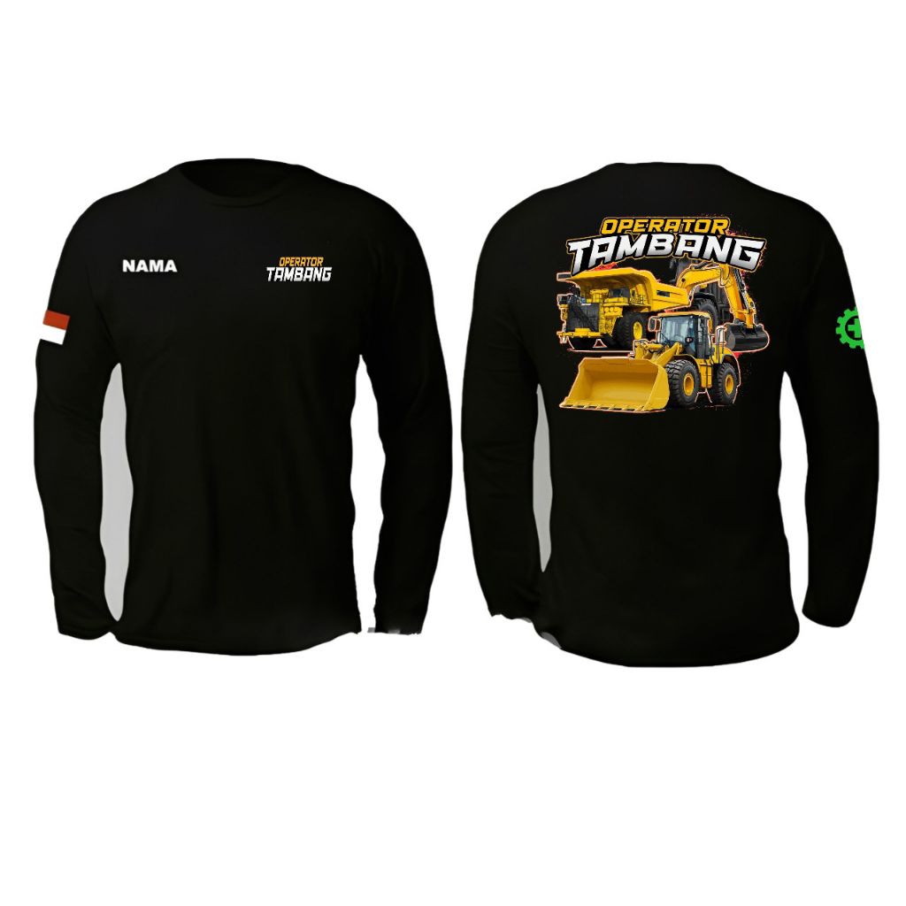KAOS LENGAN PANJANG OPERATOR TAMBANG BAJU KAOS PRIA.KAOS OBLONG
