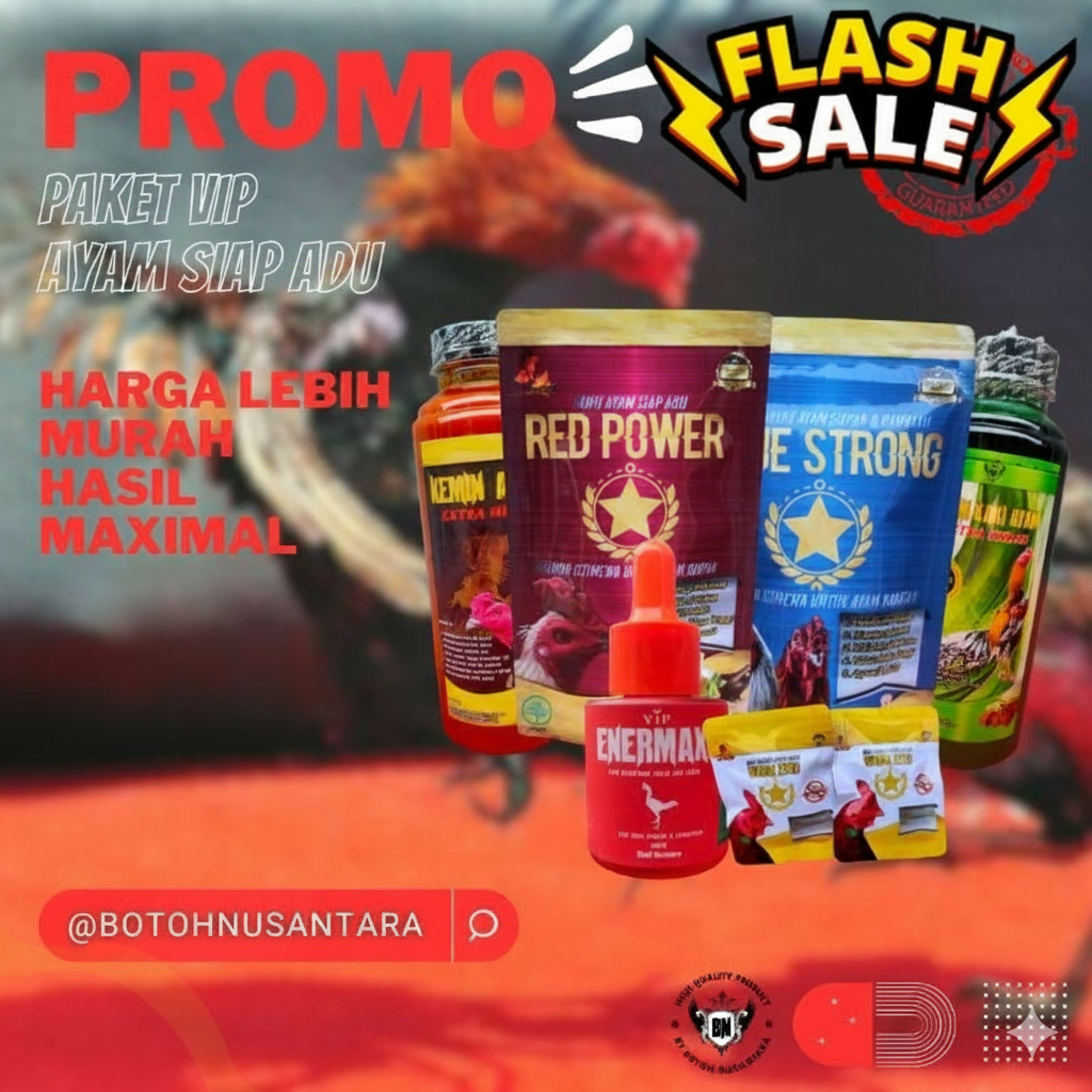 Jamu Ayam Bangkok PAKET VIP | Doping Enermaxx + Red Power VIP + EF Ayam Blue Strong + Kemin Kaki + K