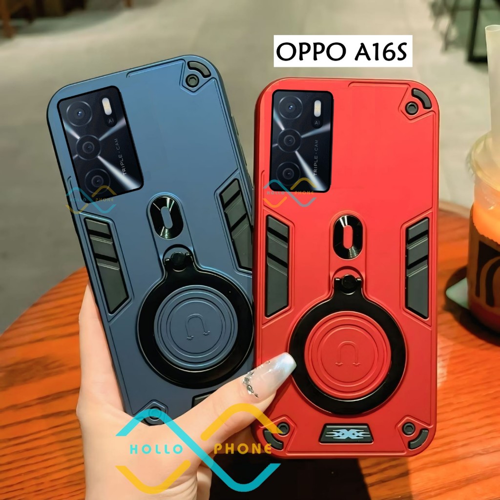 Casing Hp Untuk Oppo A16S Case Robot Fiber Ring 360 Ring Case Pro Camera Cover Ponsel