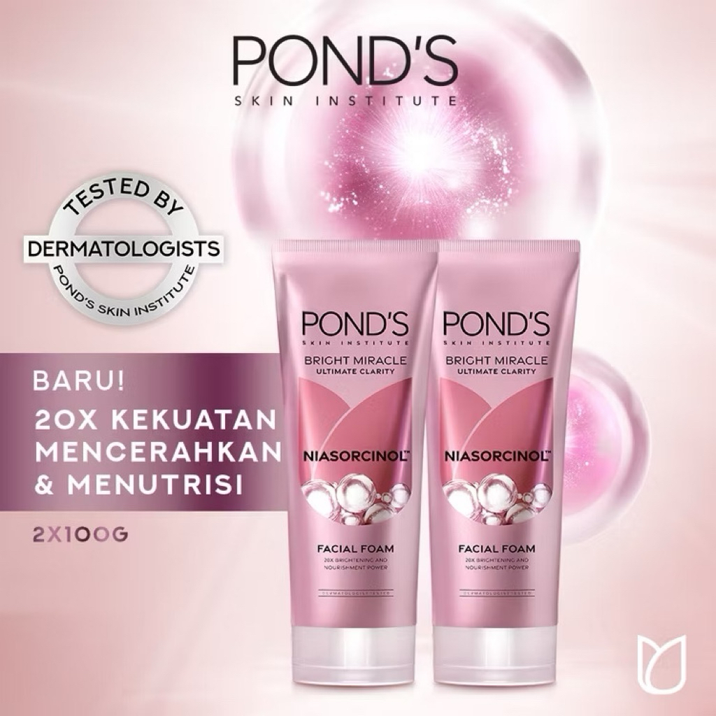 POND’S BRIGHT MIR FACIAL FOAM 2X100gr