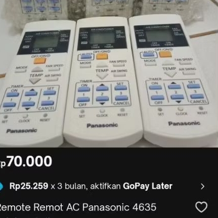 Remote AC Panasonic 4635  second original