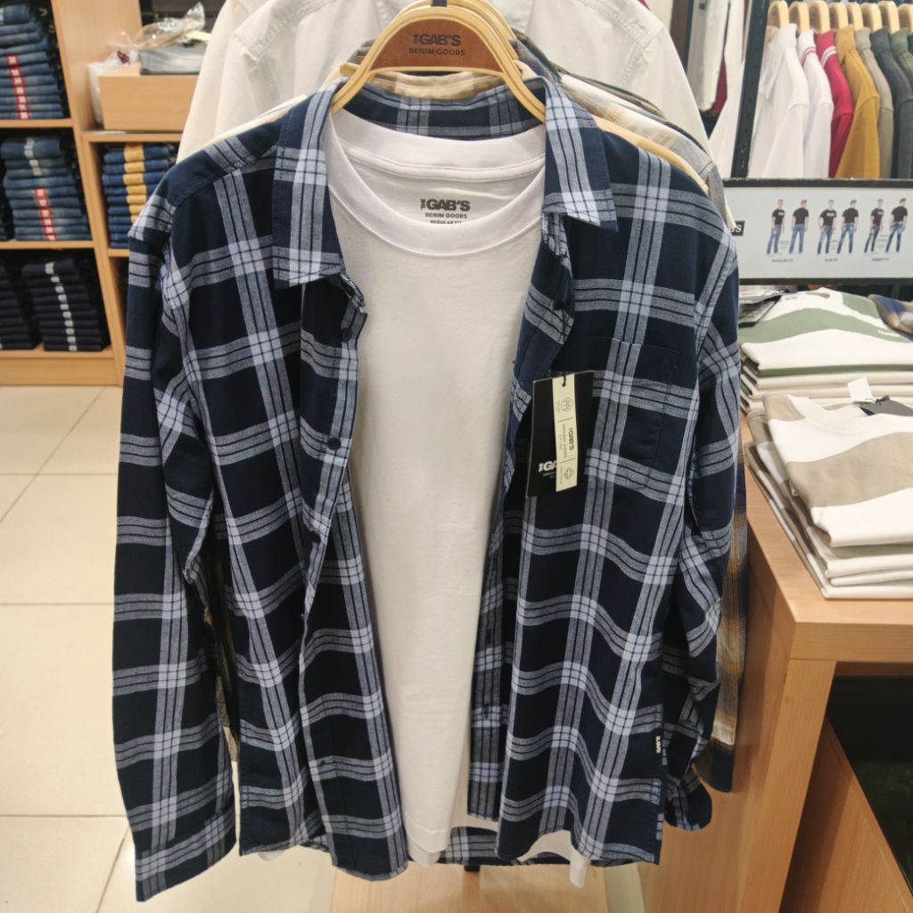 GABS KEMEJA PRIA LENGAN PANJANG - KEMEJA PRIA KOTAK KOTAK - ORIGINAL