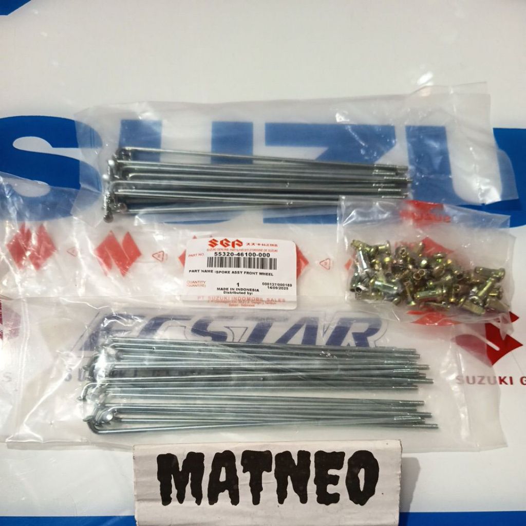 jari jari ruji roda velg pelek depan Suzuki satria 2 tak lumba shogun 110 shooter smash Titan smash 