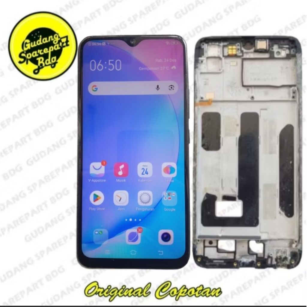 Lcd Frame Tatakan LCD untuk Vivo Y17  Vivo 1902 Second Ori Copotan