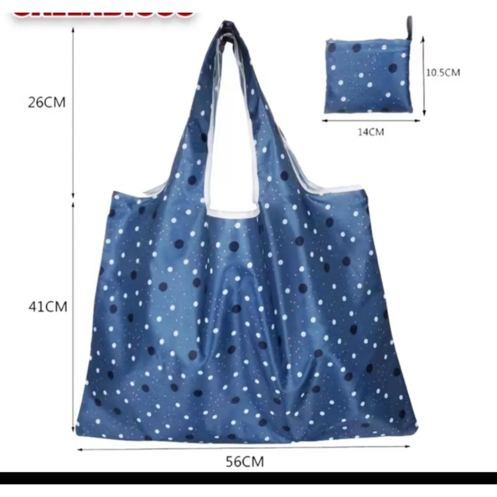 Tas polkadot tote bag polkadot tas belanja lipat motif polkadot shopping bag motif polkadot