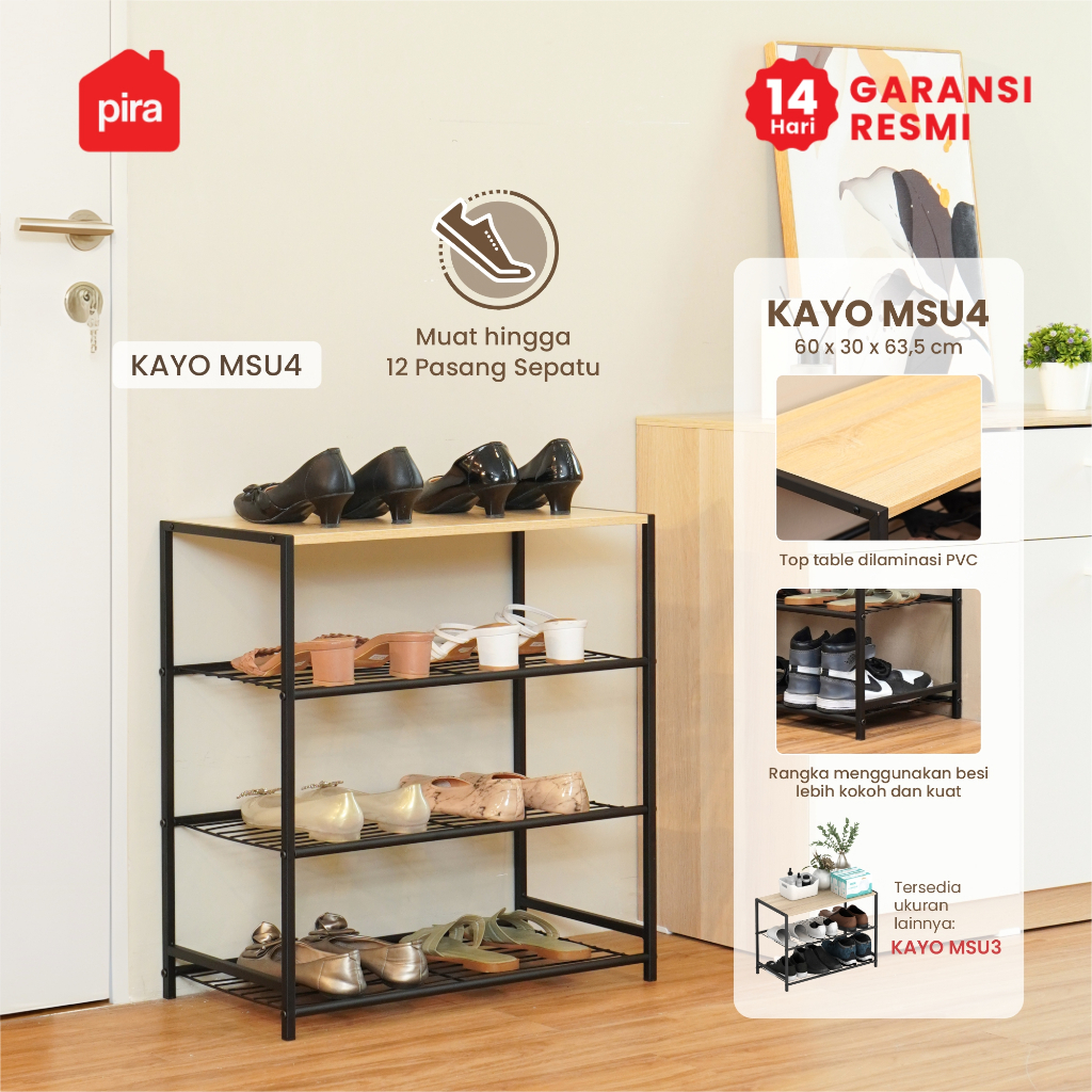 PIRA METROPOLIS -  KAYO MSU Rak Susun Besi / Rak Serbaguna / Rak Sepatu
