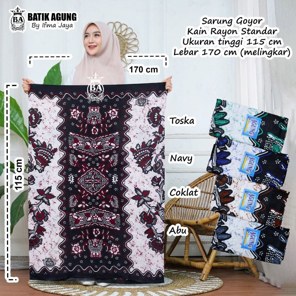 Sarung Batik Wanita Gurda 11 Hitam Sarung Santri Putri Sarung Seragam Wanita Remaja